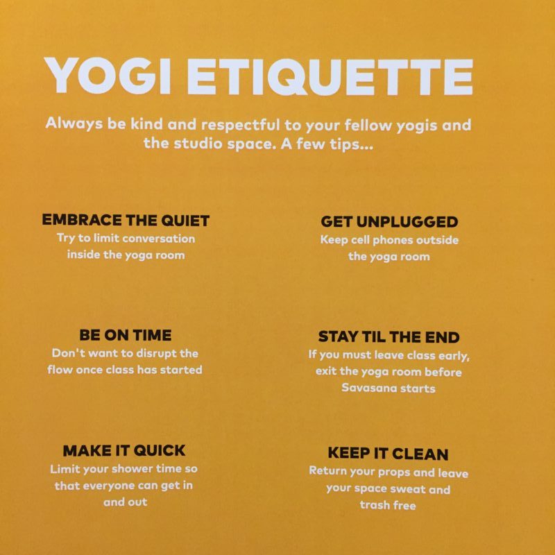 Etiquette in the Yoga Room