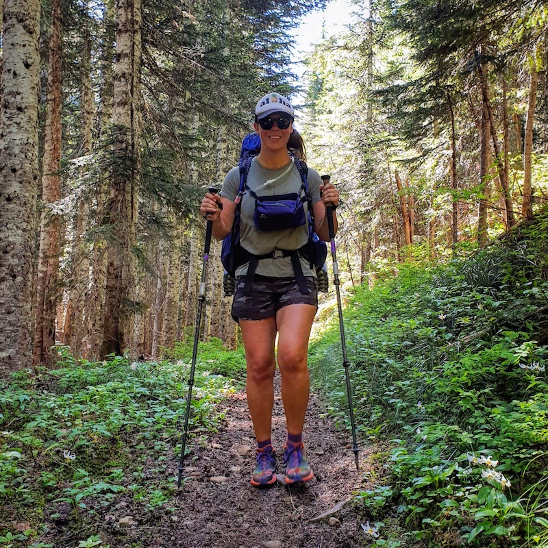 Kathleen Hiking on Trail